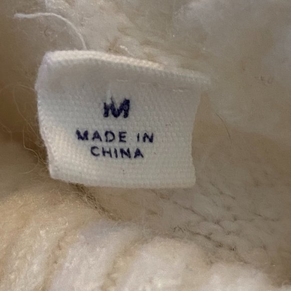 GAP Fuzzy Turtleneck Multi-Colored Stripes Ski Bum Coastal Knit Sweater-M - Picture 11 of 13